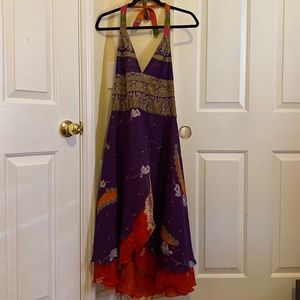 Raj silk halter dress sz M